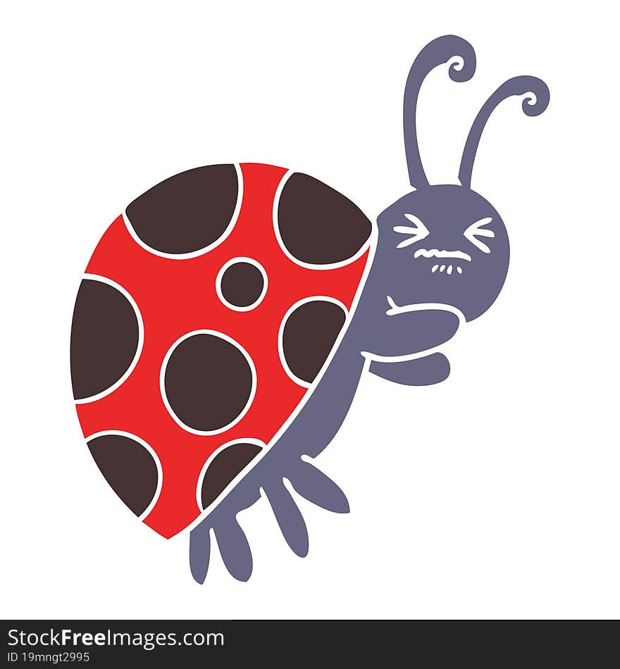 flat color style cartoon ladybug