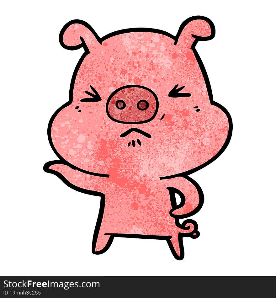 cartoon angry pig. cartoon angry pig