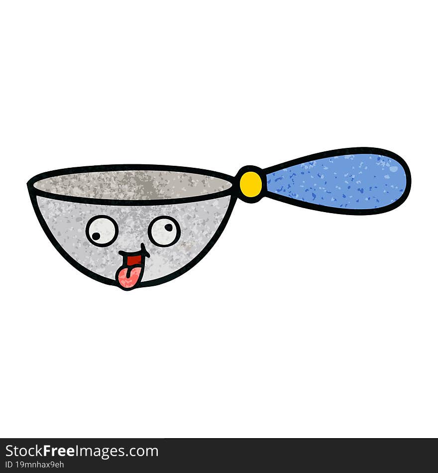 retro grunge texture cartoon of a measuring spoon