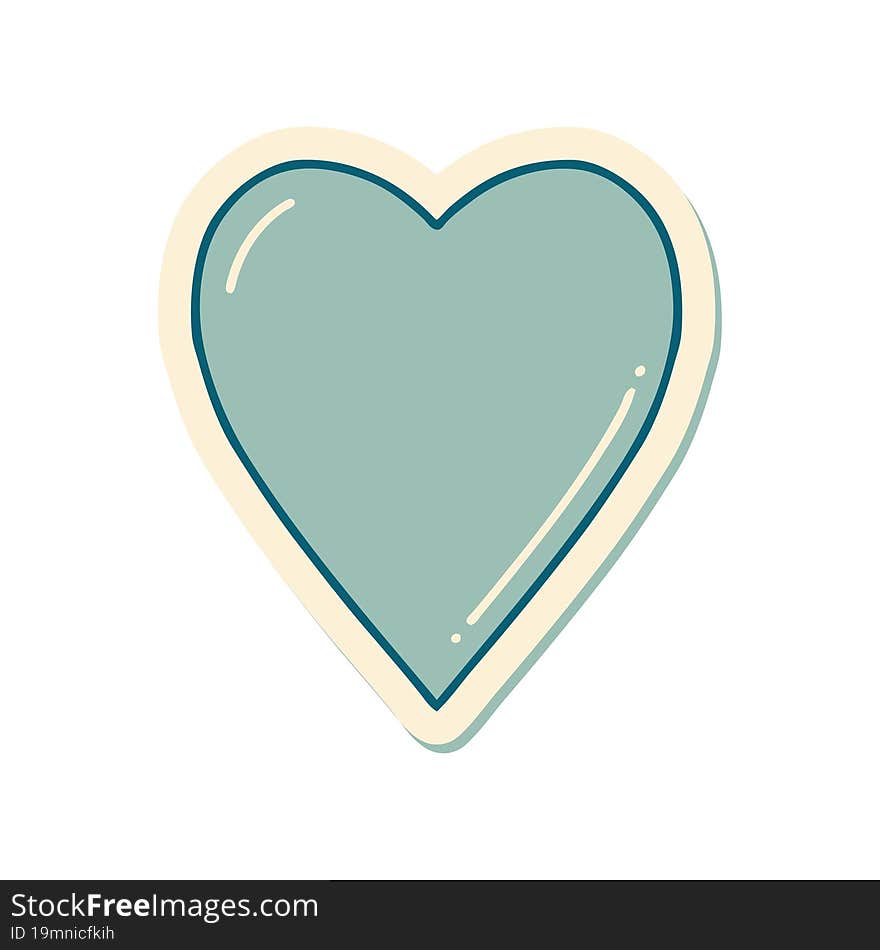 sticker of tattoo in traditional style of a heart. sticker of tattoo in traditional style of a heart