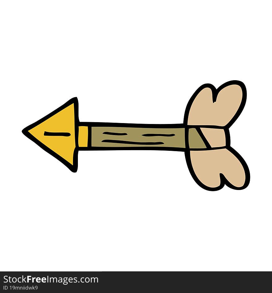 Cartoon Doodle Arrow Flying