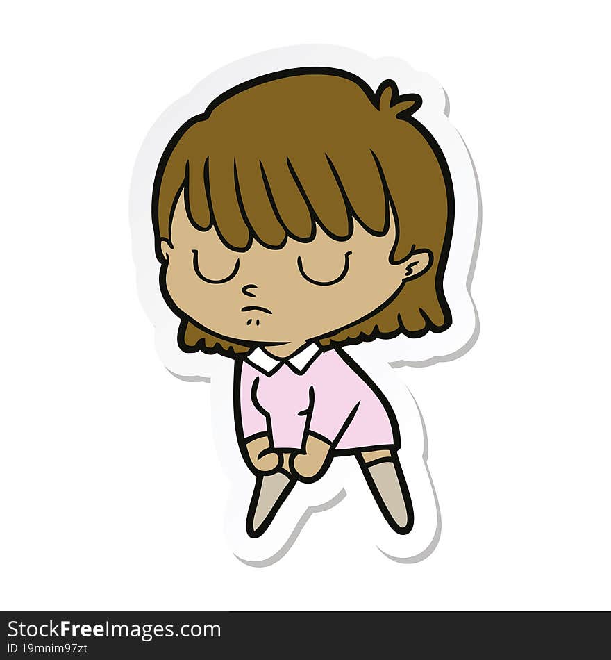 sticker of a cartoon woman