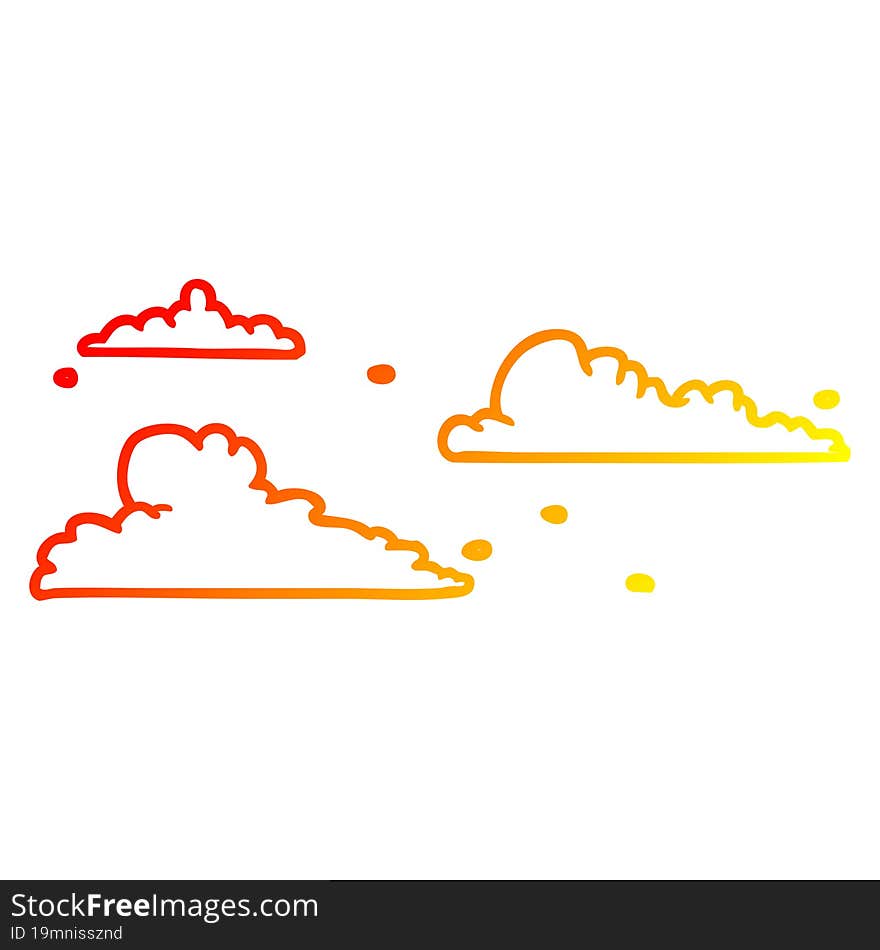 warm gradient line drawing of a clouds drifting by