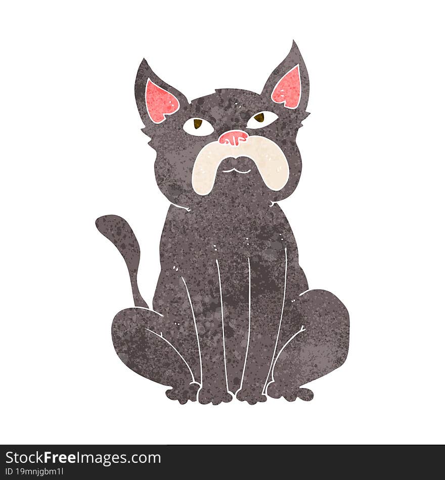 cartoon grumpy little dog