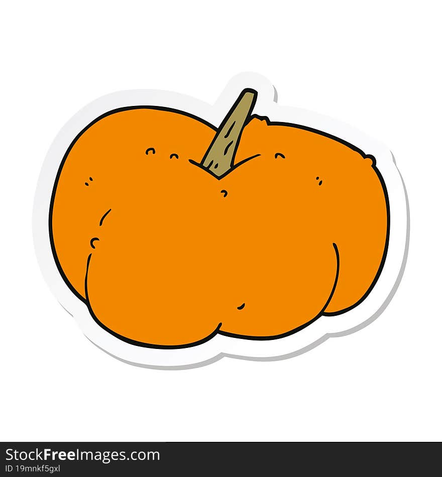 sticker of a cartoon pumpkin squash