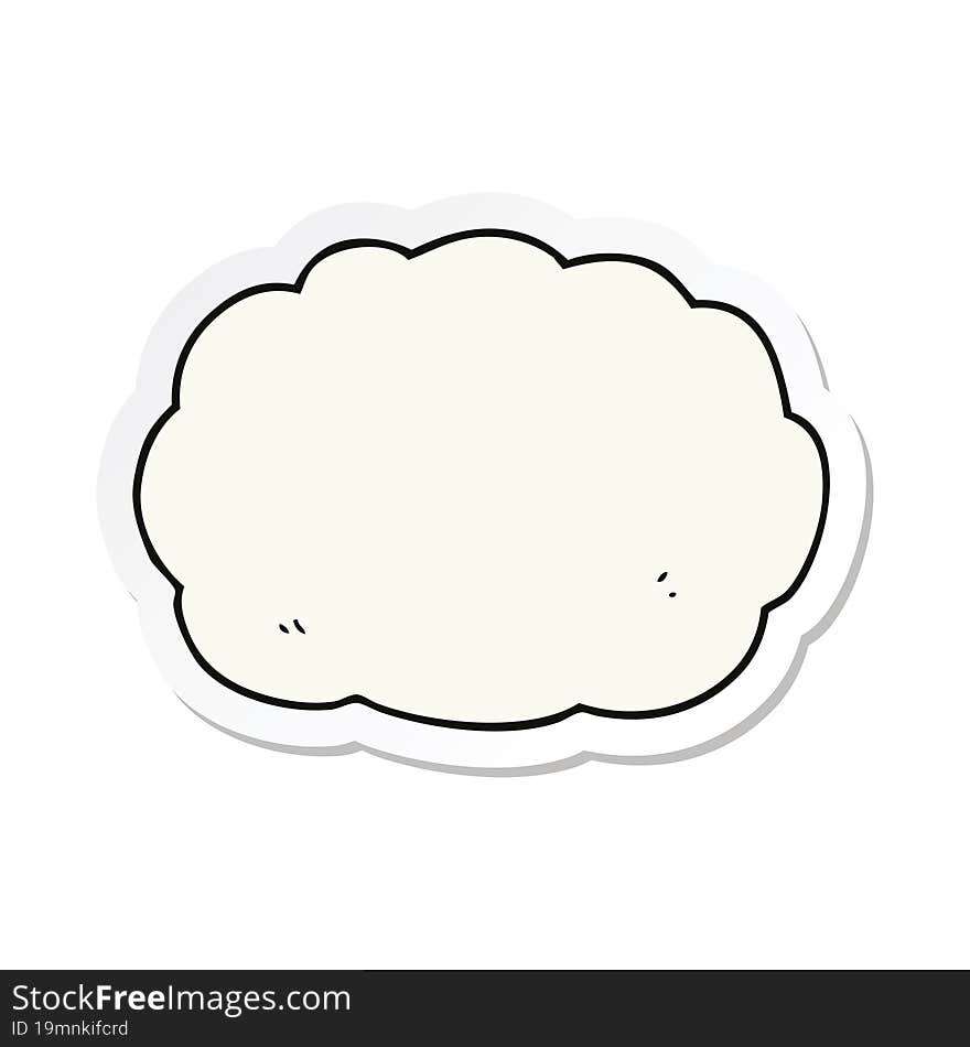 Sticker Of A Cartoon Cloud