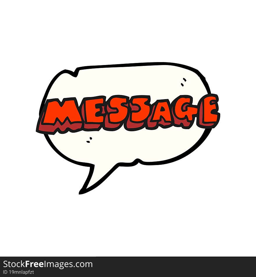 freehand drawn speech bubble cartoon message text