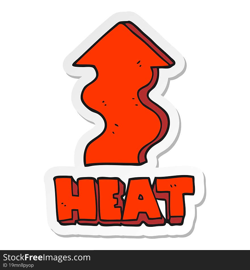 sticker of a cartoon heat rising