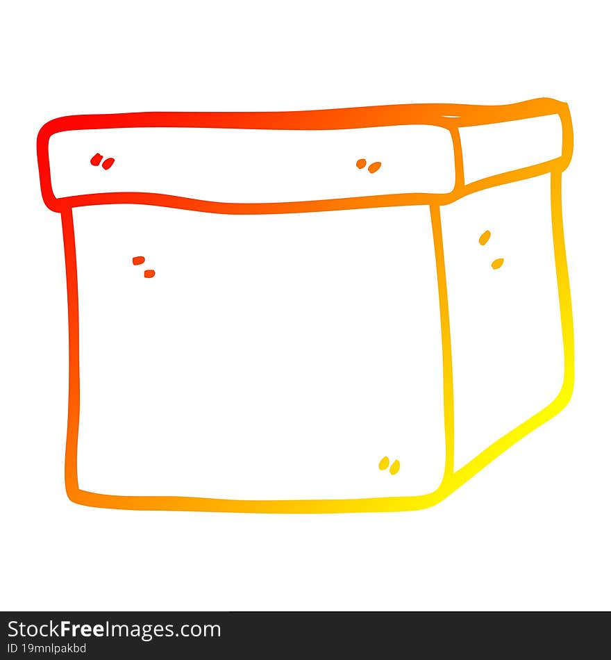 warm gradient line drawing cartoon cardboard box