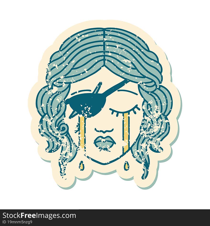 crying human rogue character grunge sticker