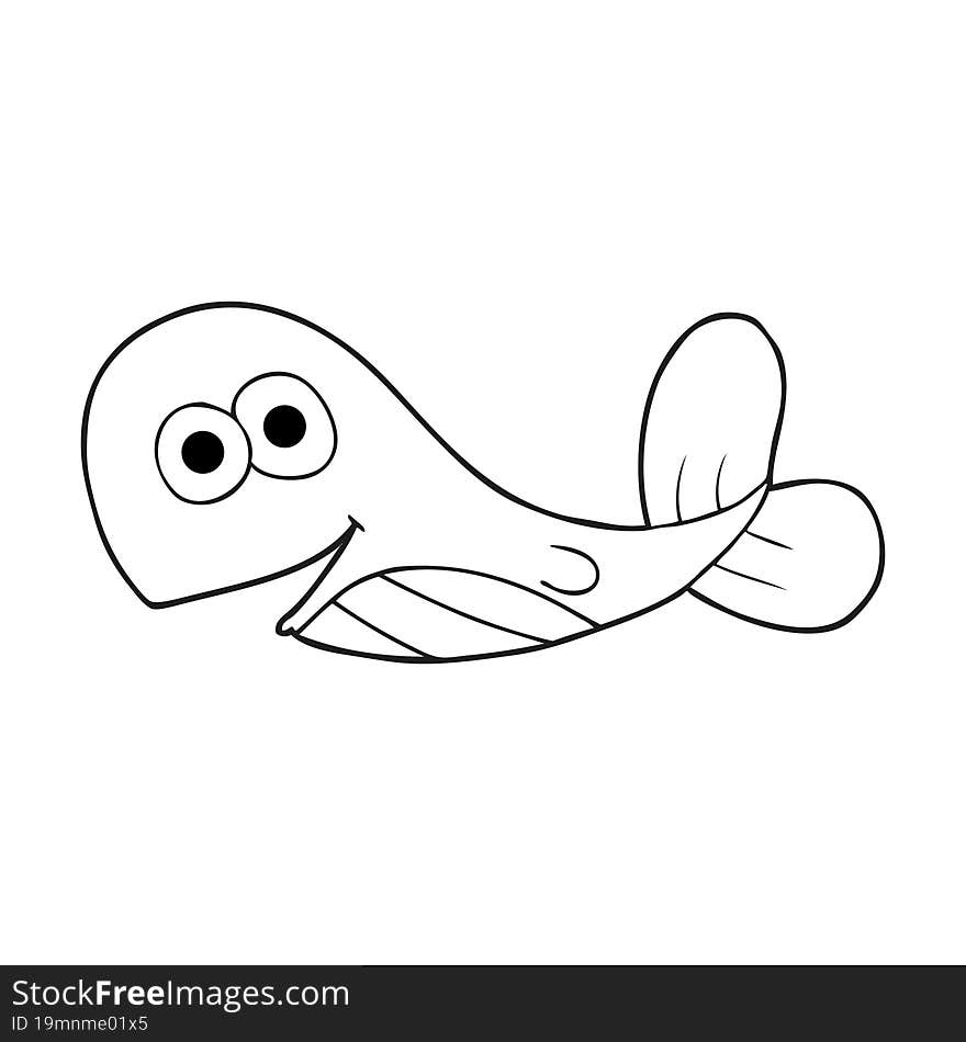 Black And White Cartoon Whale