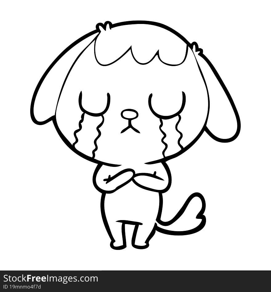 cute cartoon dog crying. cute cartoon dog crying