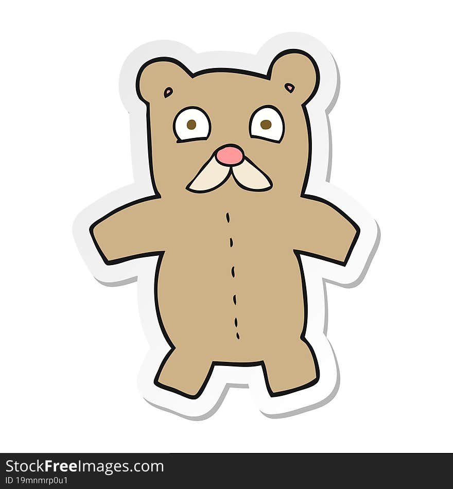 sticker of a cartoon teddy bear