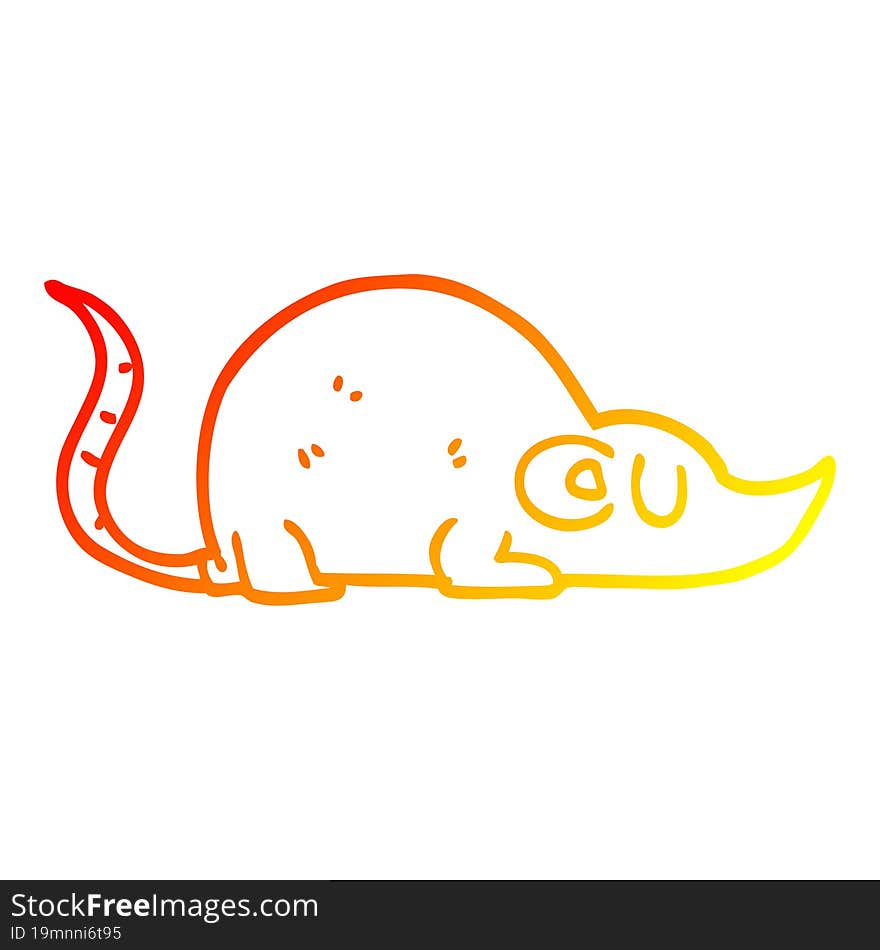 warm gradient line drawing cartoon mouse