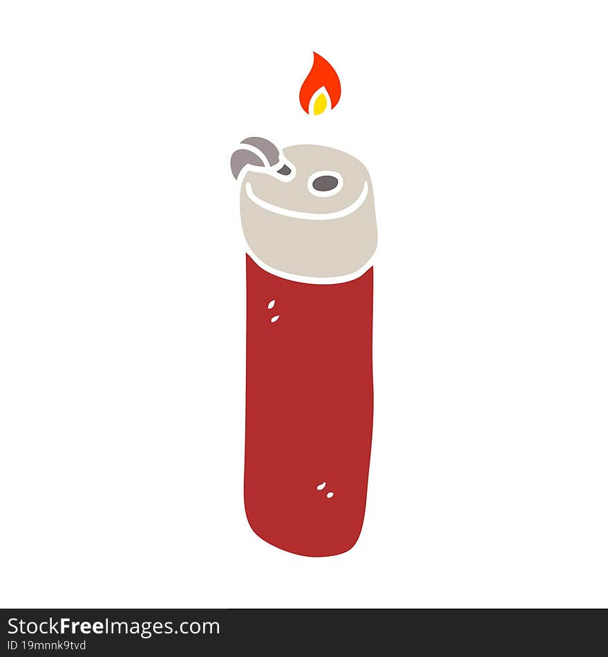 flat color illustration cartoon disposable lighter