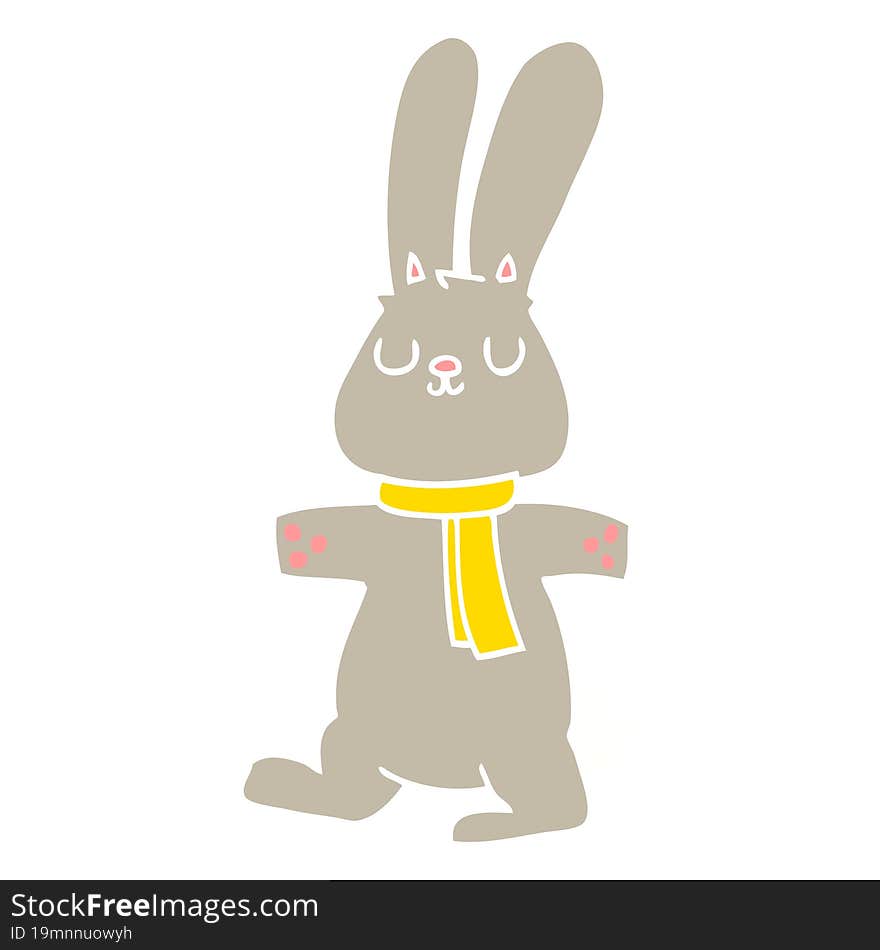 Flat Color Style Cartoon Rabbit