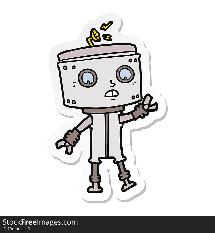 sticker of a cartoon robot