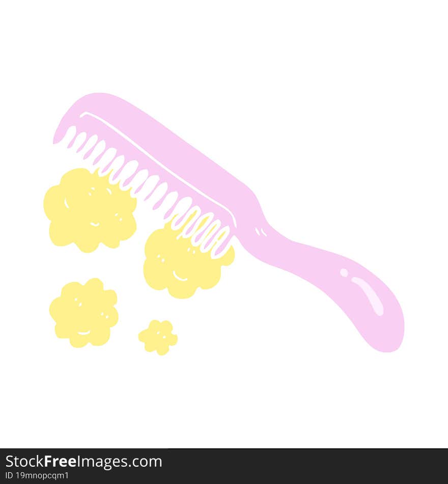 flat color illustration of a cartoon comb