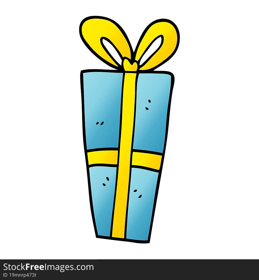 cartoon doodle wrapped gift