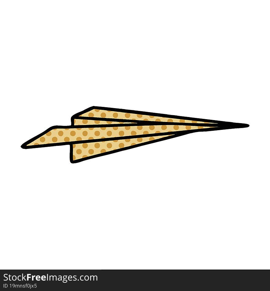 Comic Book Style Cartoon Paper Aeroplane