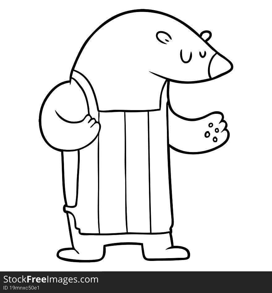 cartoon polar bear chef. cartoon polar bear chef