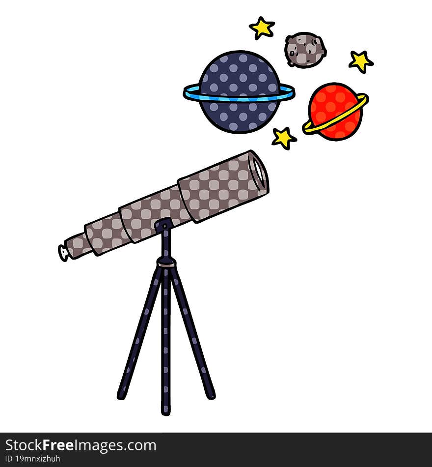 cartoon telescope. cartoon telescope