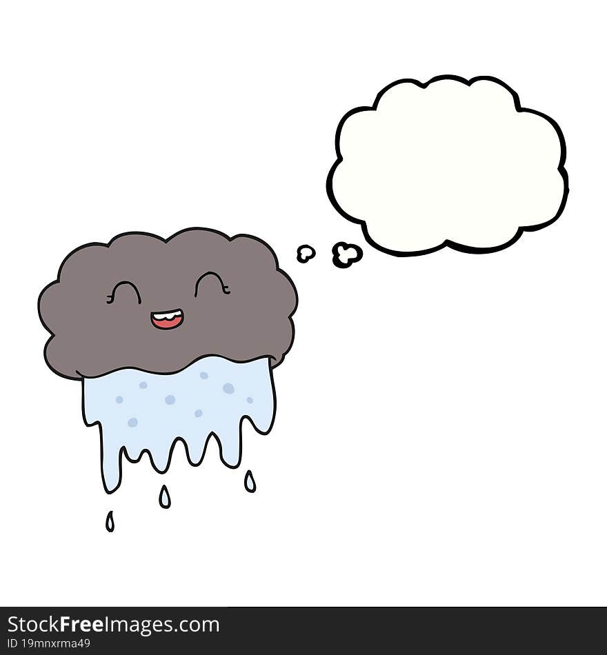 Thought Bubble Cartoon Rain Cloud