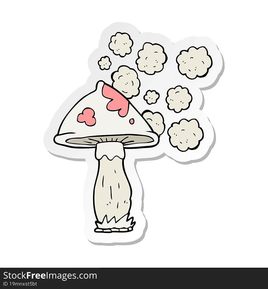 sticker of a cartoon mushroom