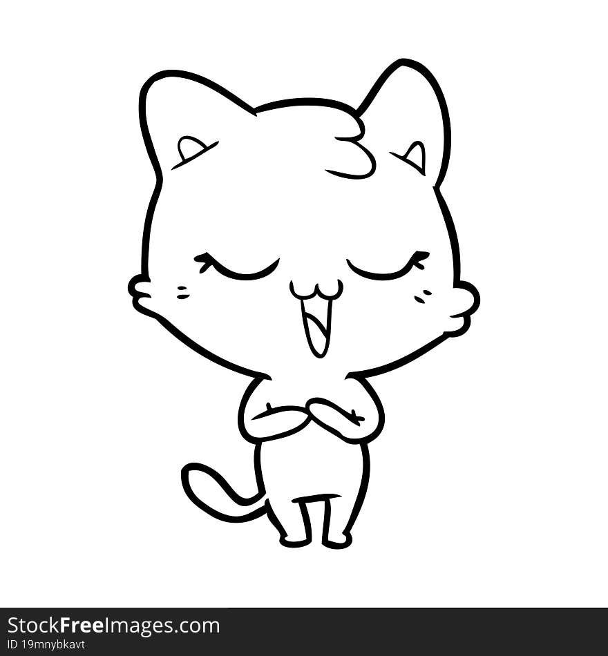 happy cartoon cat. happy cartoon cat