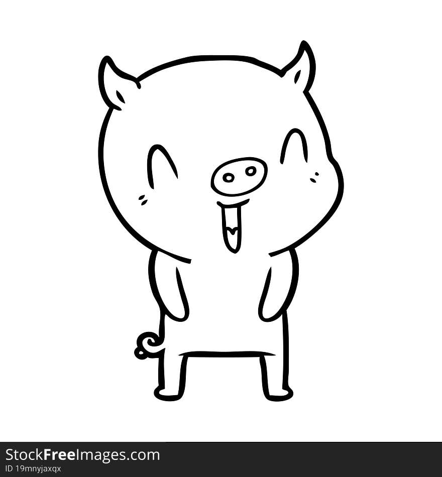 happy cartoon pig. happy cartoon pig