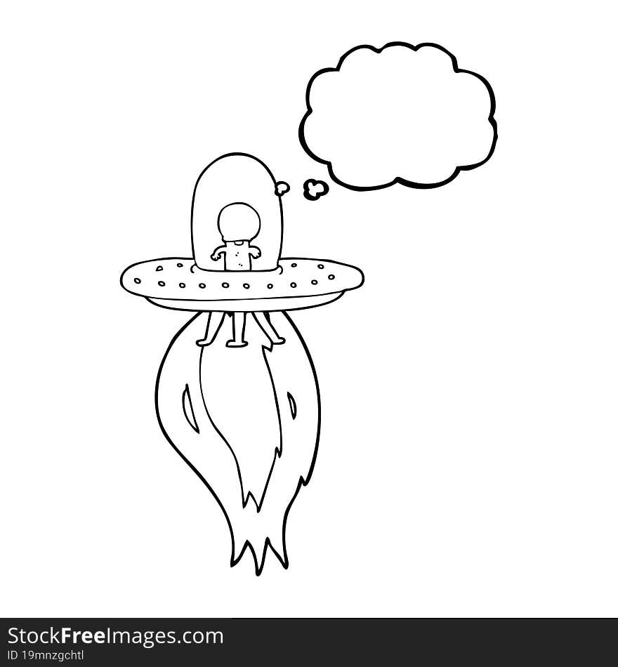 thought bubble cartoon flying saucer