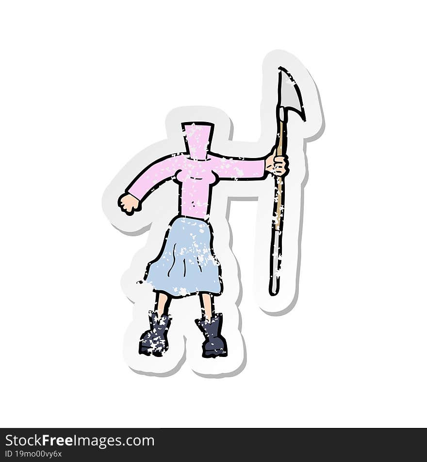 retro distressed sticker of a cartoon female body