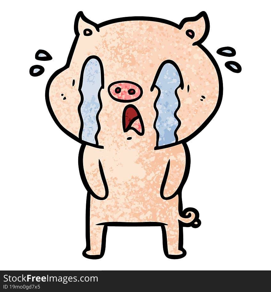 crying pig cartoon. crying pig cartoon