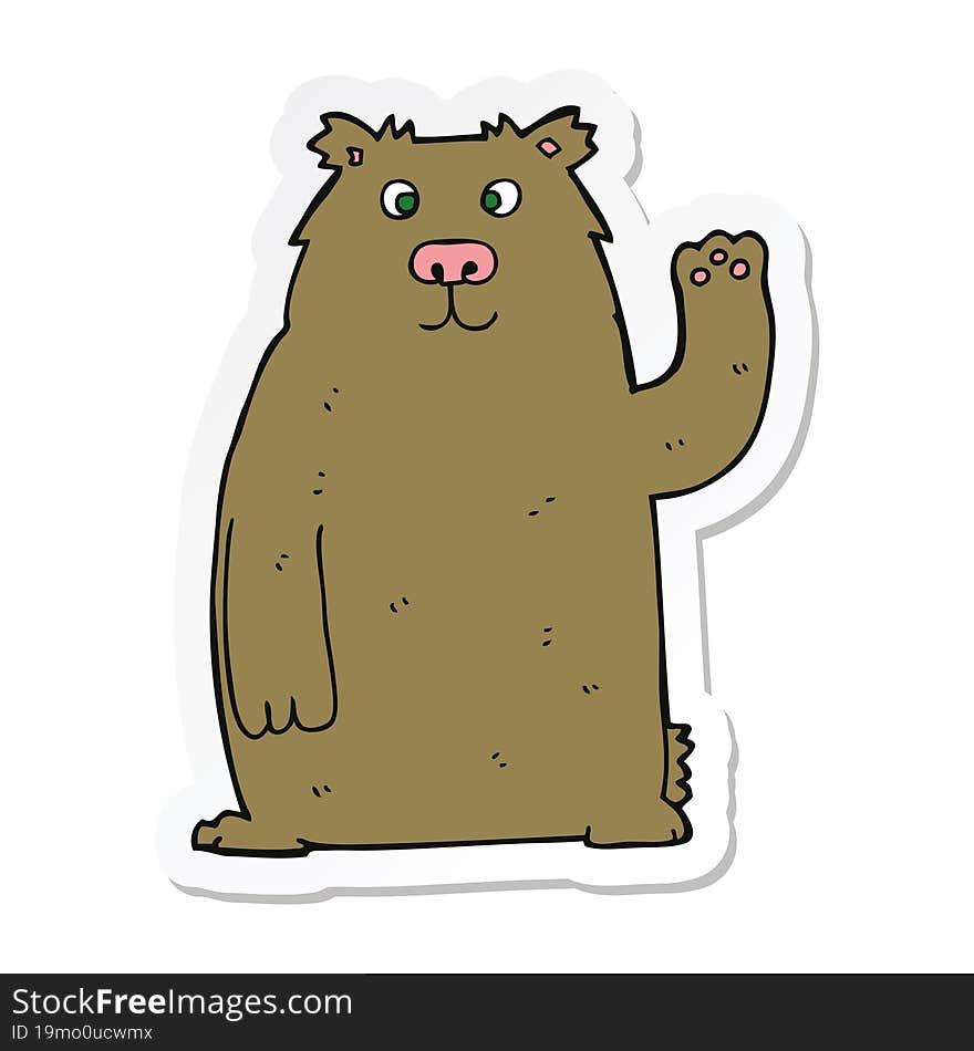 Sticker Of A Cartoon Bear