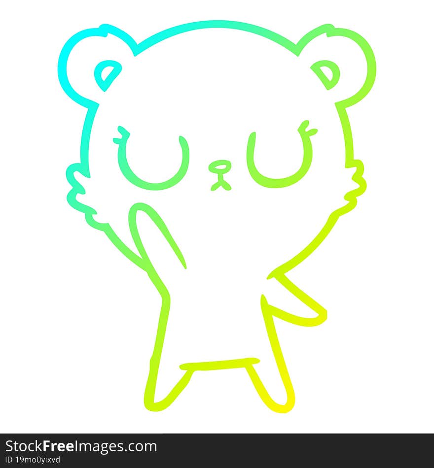 cold gradient line drawing peaceful cartoon bear