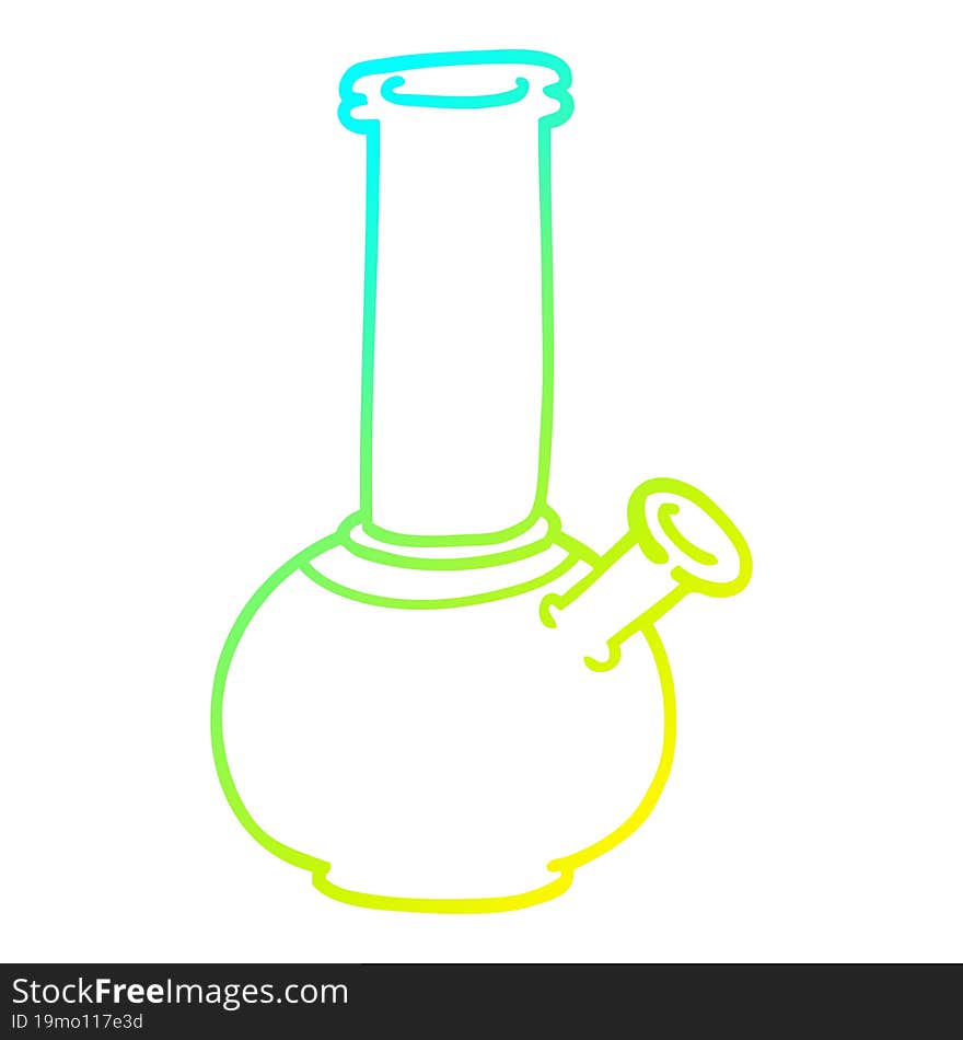 cold gradient line drawing cartoon bong