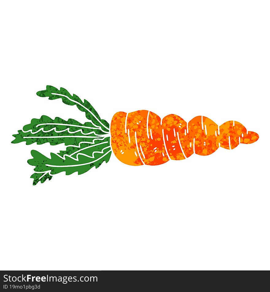 retro illustration style quirky cartoon carrot. retro illustration style quirky cartoon carrot