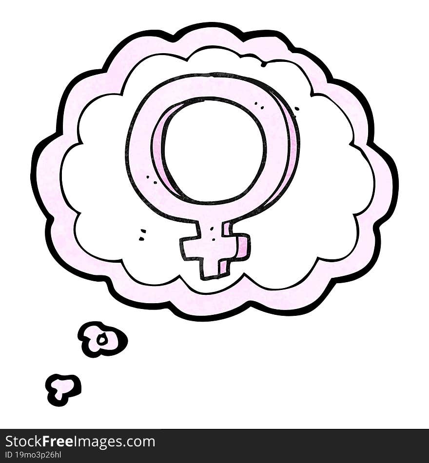 thought bubble textured cartoon female symbol