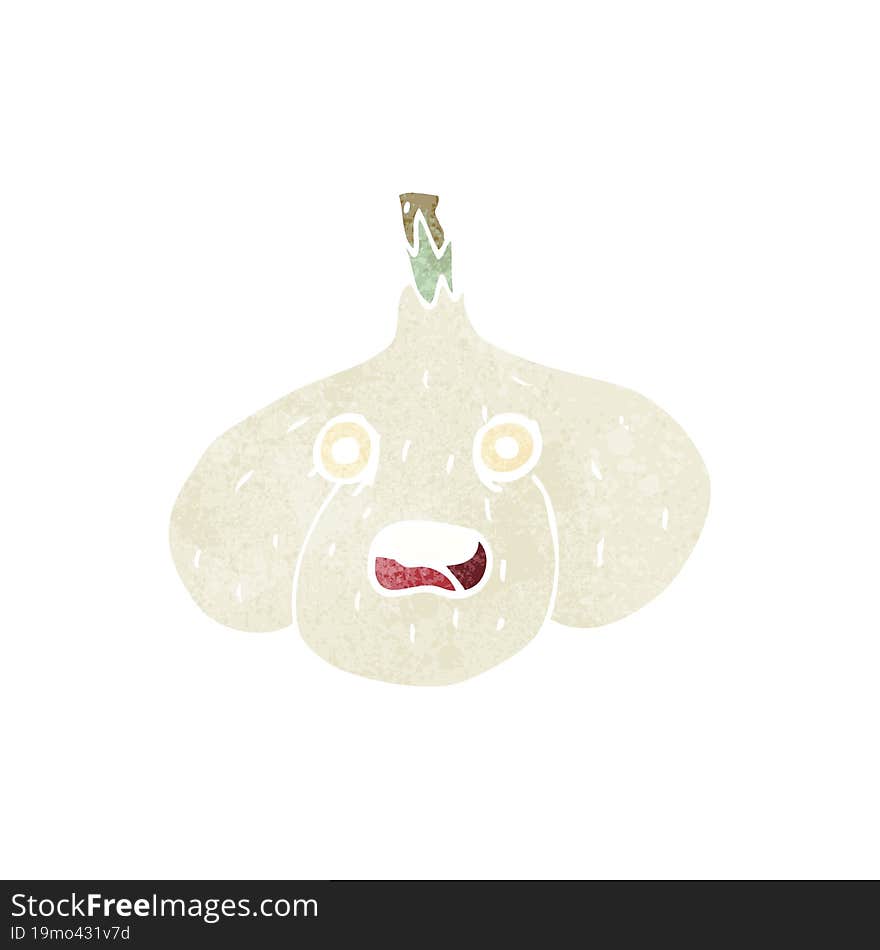 cartoon organice garlic with face. cartoon organice garlic with face