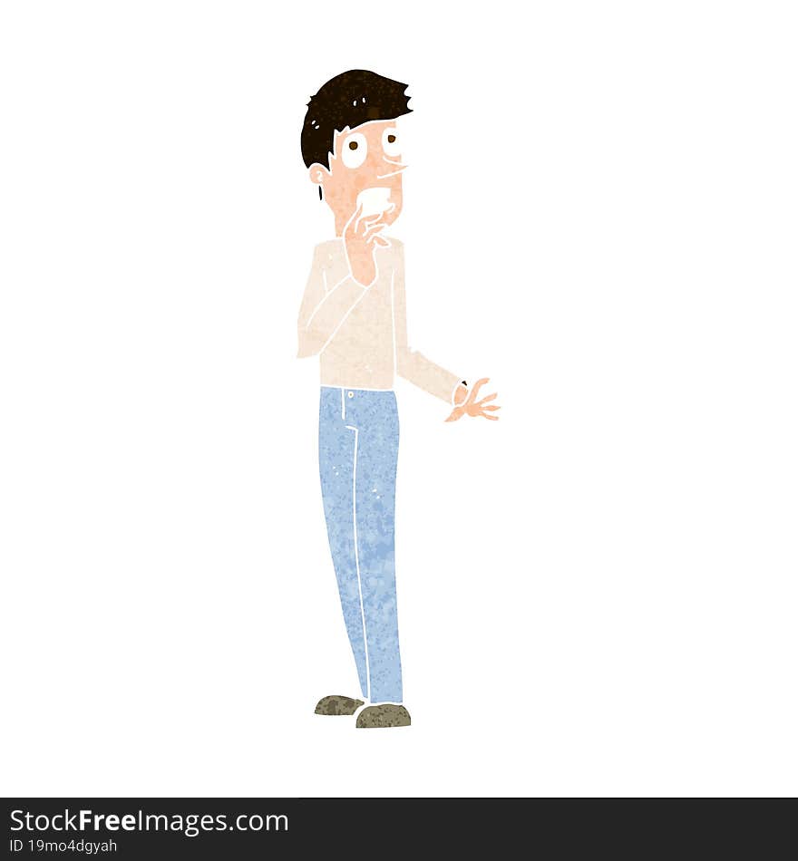 Cartoon Worried Man