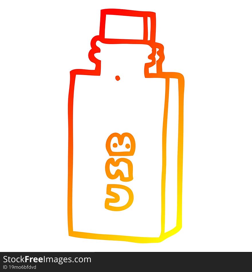 warm gradient line drawing cartoon flash drive