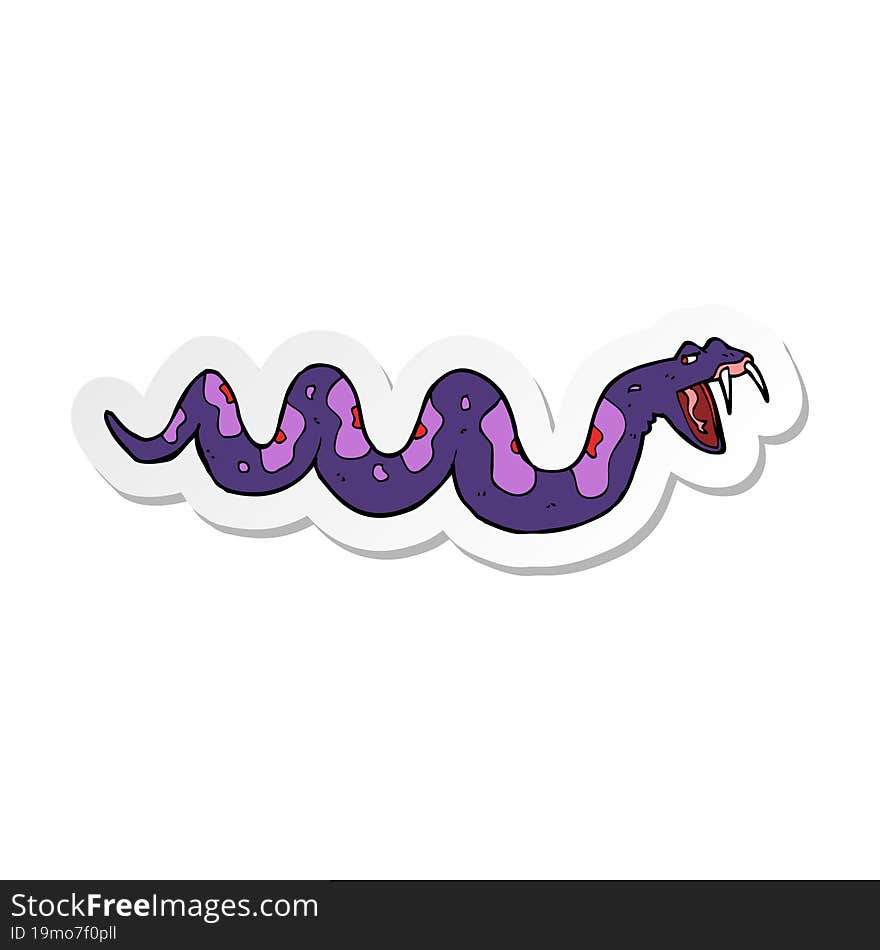 sticker of a cartoon poisonous snake