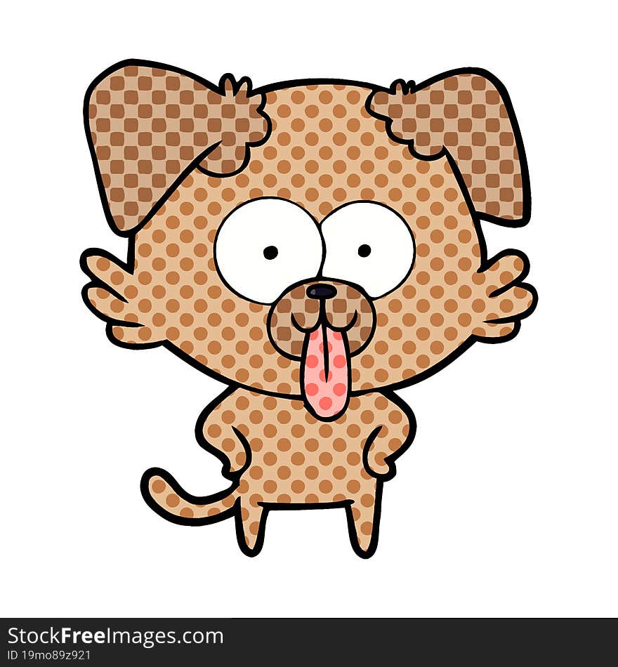 cartoon dog with tongue sticking out. cartoon dog with tongue sticking out