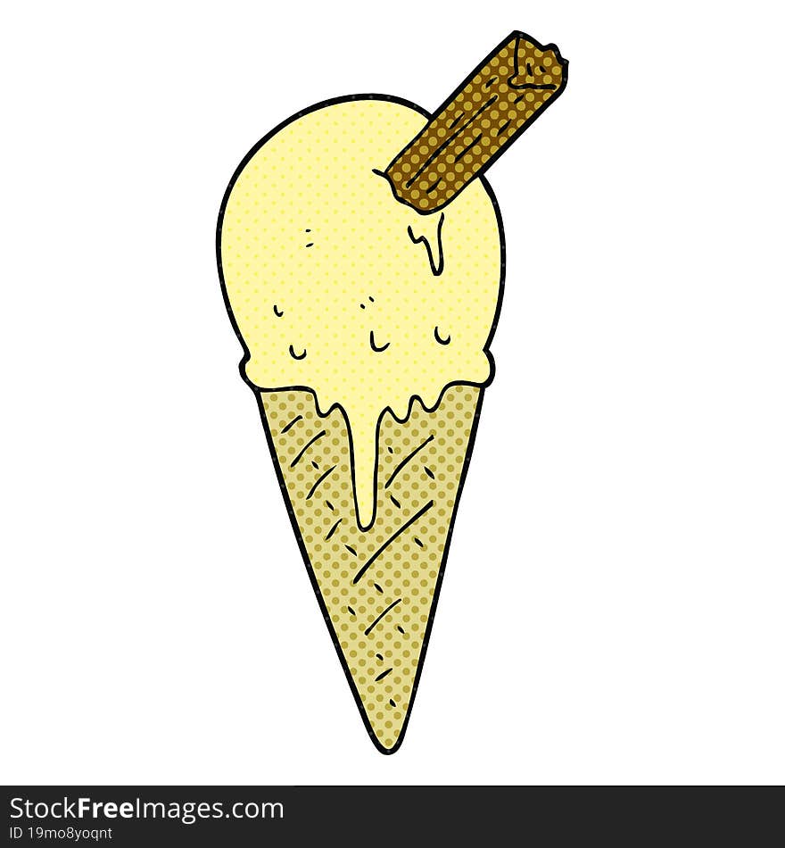 freehand drawn cartoon ice cream cone