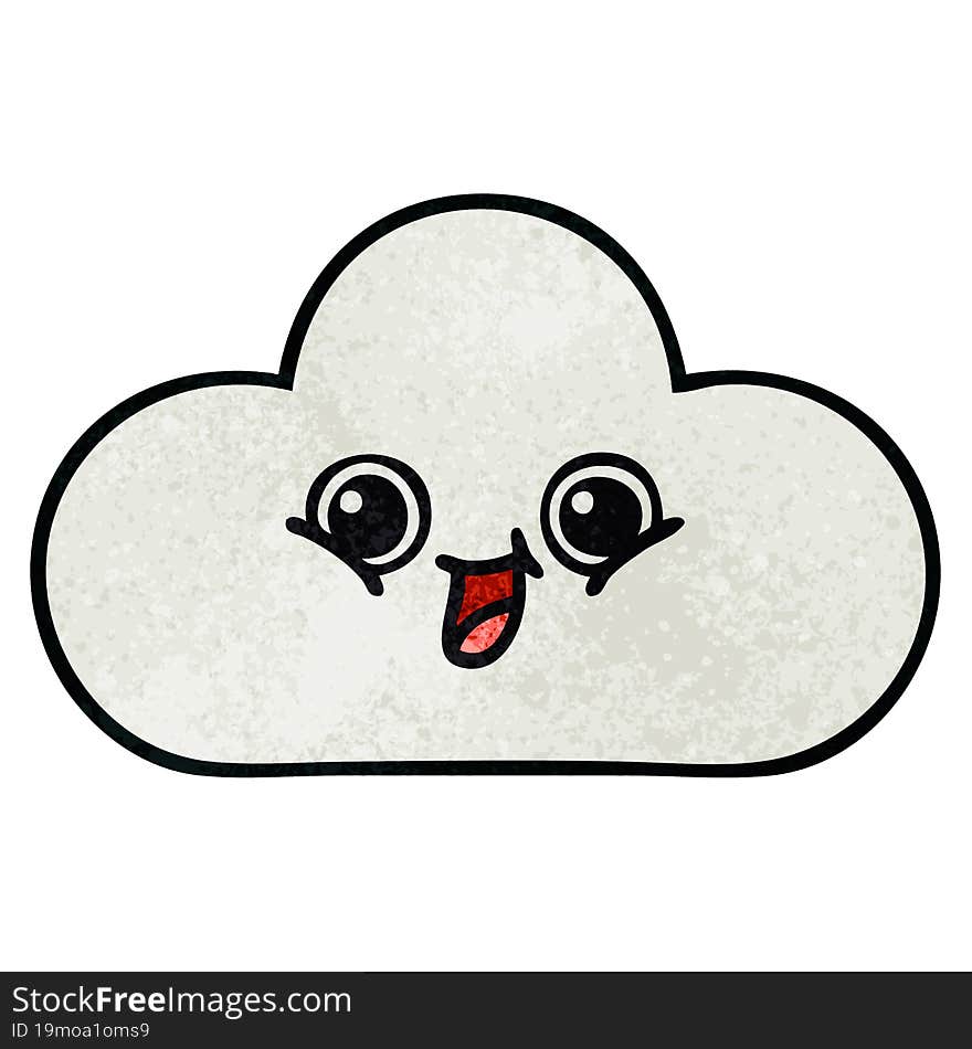 Retro Grunge Texture Cartoon Cloud