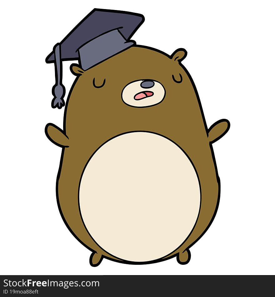 cartoon graduate bear. cartoon graduate bear