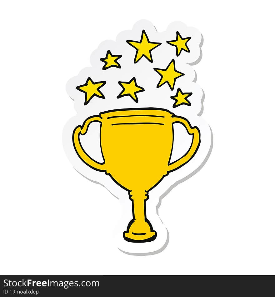 sticker of a cartoon sports trophy