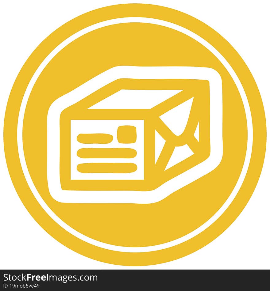 wrapped parcel circular icon