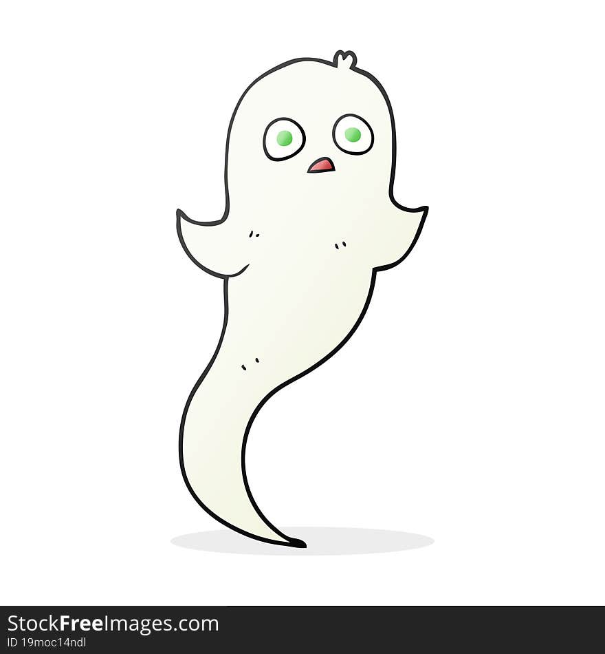 freehand drawn cartoon halloween ghost