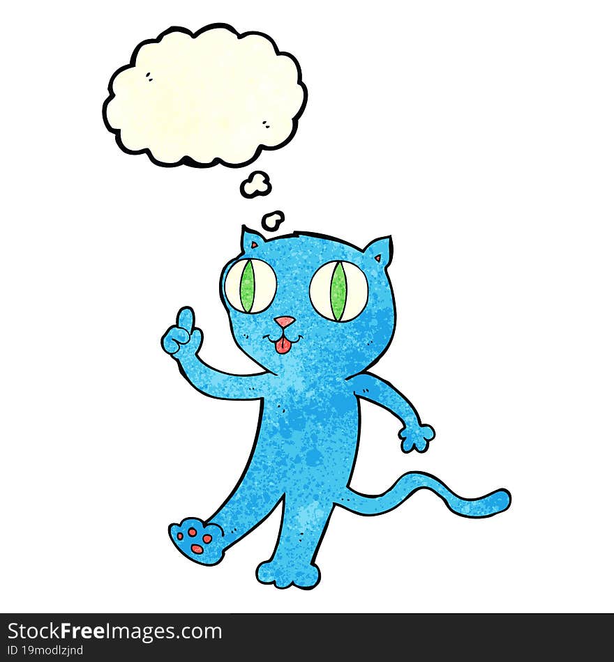 cartoon  cat with idea with thought bubble